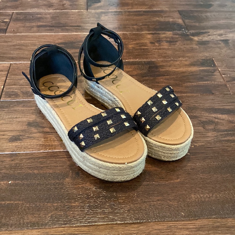 Studded Platform Espadrille Sandals